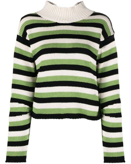 Marni striped crochet-knit jumper