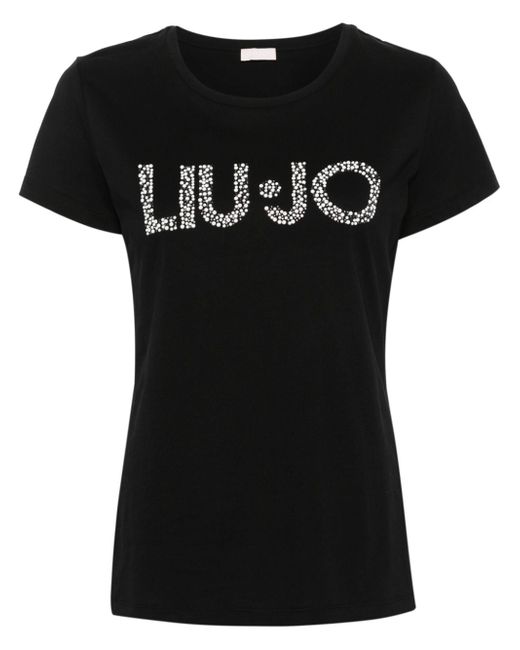 Liu •Jo studded-logo T-shirt