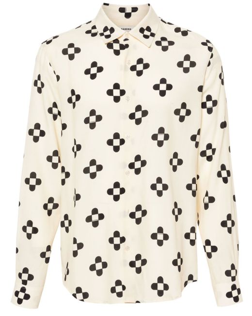 Sandro geometric-print poplin shirt