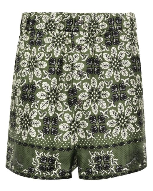 Etro floral-print silk shorts