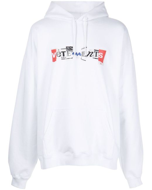 Vetements mixed logo-print hoodie