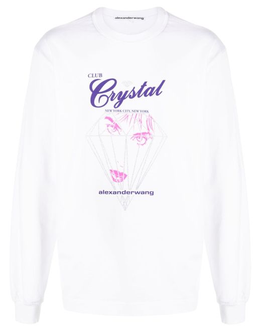 Alexander Wang Club Crystal graphic-print cotton T-shirt