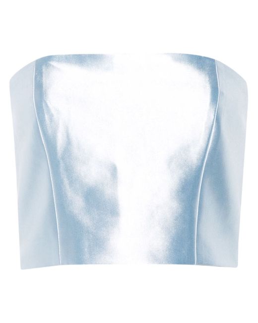Rotate Birger Christensen Shiny Suiting cropped top