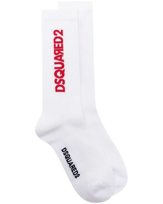 Dsquared2 logo-jacquard calf-length crew socks