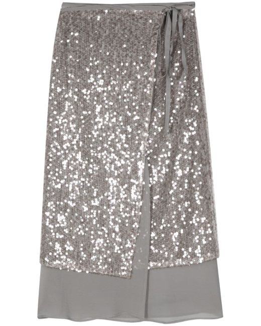 Alysi sequin-embellished midi skirt
