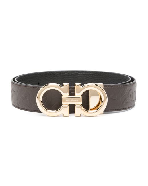 Ferragamo monogram-embossed leather belt