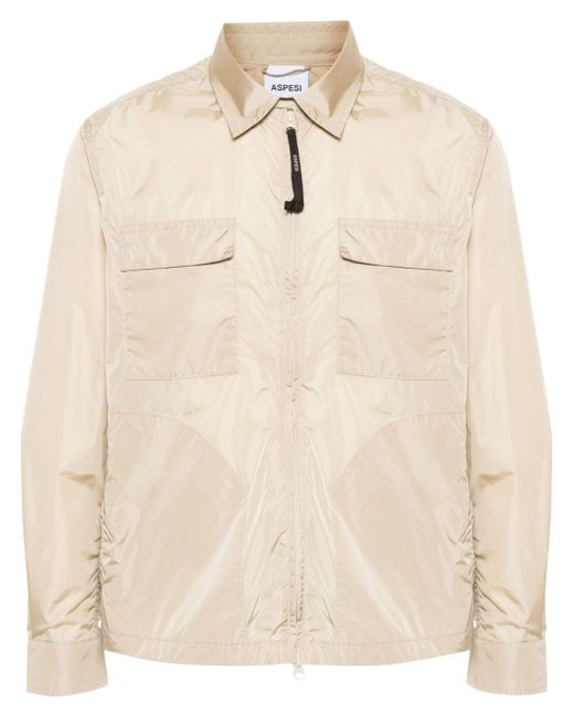 Aspesi logo-print lightweight shirt jacket