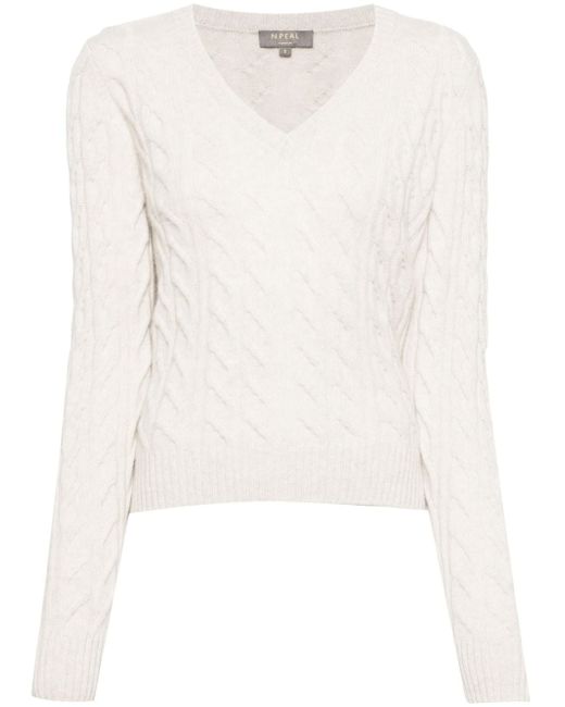 N.Peal Frankie cable-knit cashmere jumper