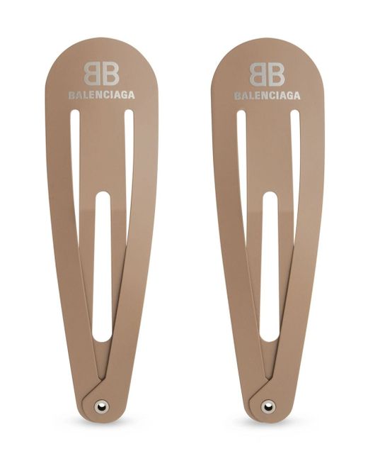 Balenciaga BB XXL logo-print hair clips set of two