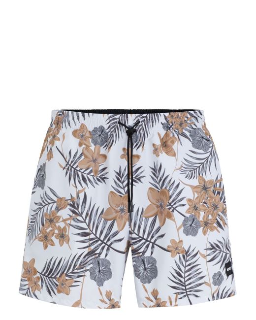 Boss floral-print swim shorts