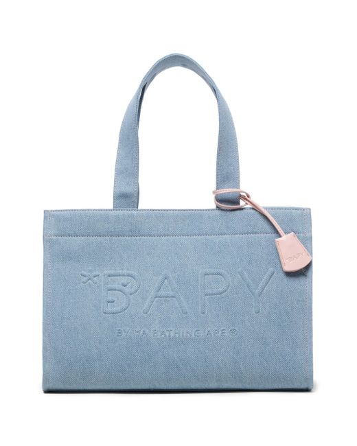 Bapy By *A Bathing Ape® logo-embossed denim tote bag