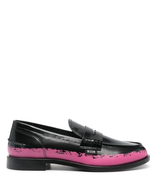 Msgm penny-slot leather loafers