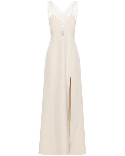 Genny V-neck cady gown