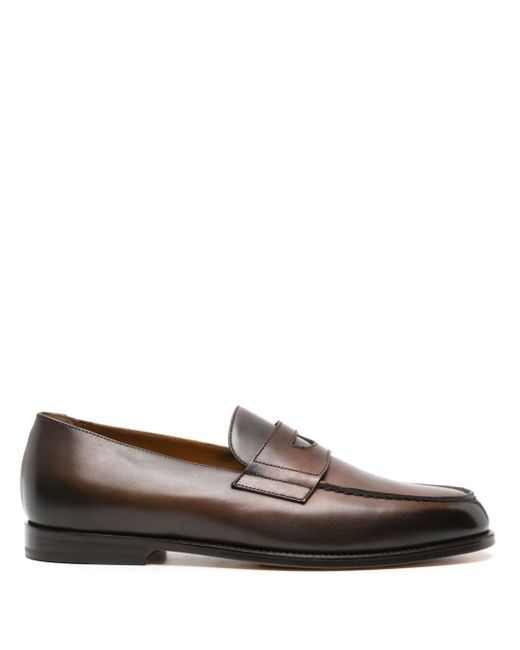 Doucal's burnished-finish leather loafers