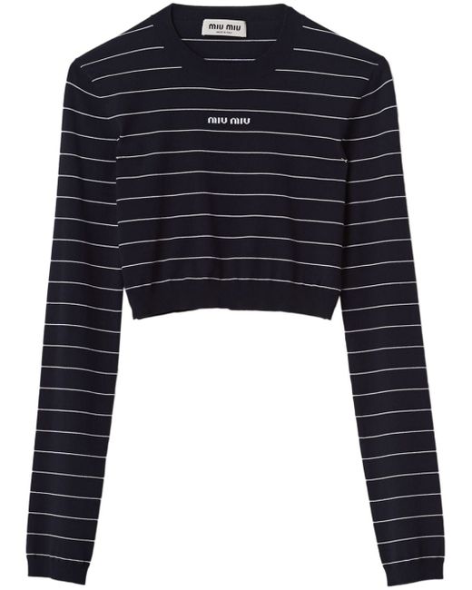 Miu Miu striped cropped jumper
