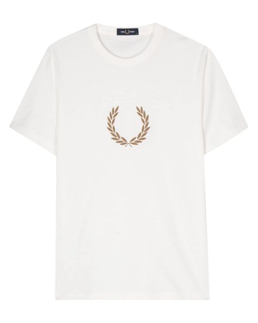 Fred Perry flocked-logo T-shirt