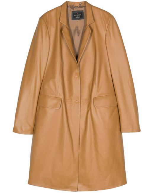 Suprema leather midi coat