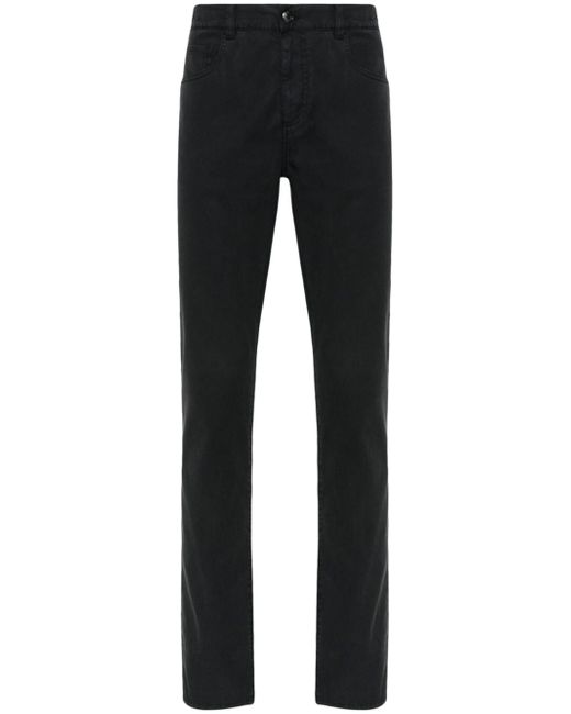 Canali logo-patch trousers