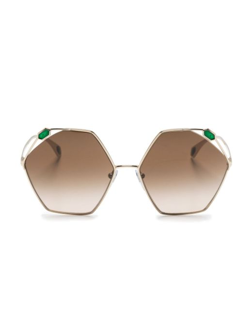 Bvlgari gradient-lenses geometric-frame sunglasses