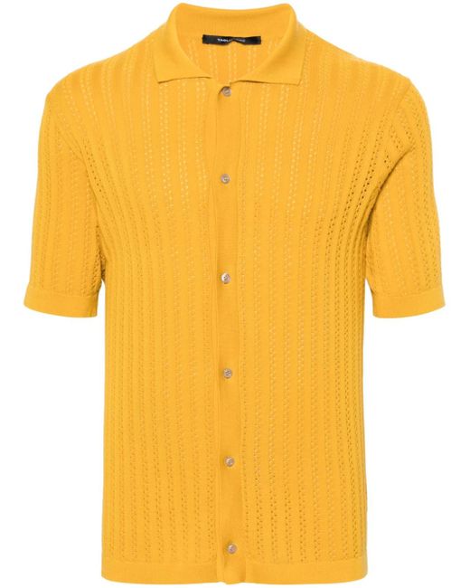Tagliatore Jesse pointelle-knit polo shirt