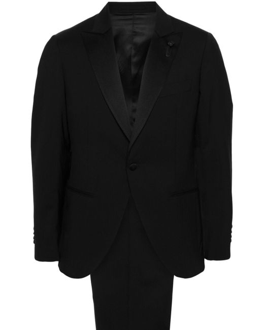 Lardini brooch-detail single-breasted suit