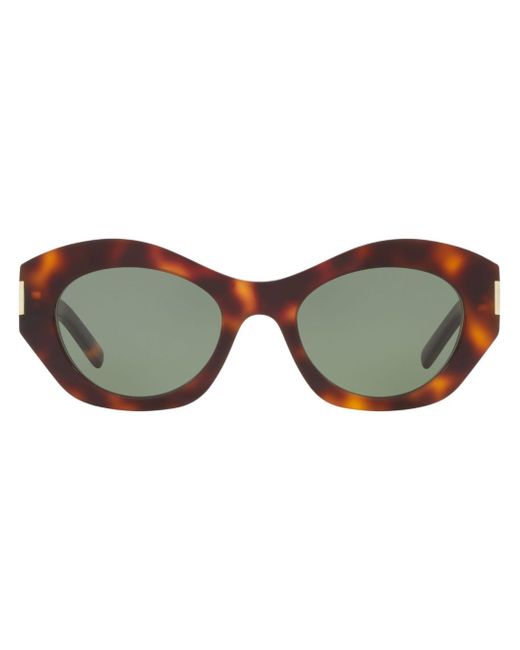 Saint Laurent tortoiseshell oval-frame sunglasses