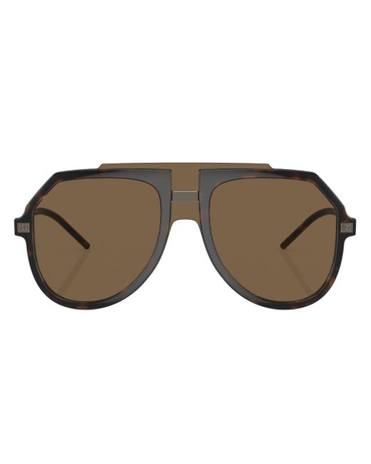 Dolce & Gabbana tortoiseshell-effect aviator-frame sunglasses