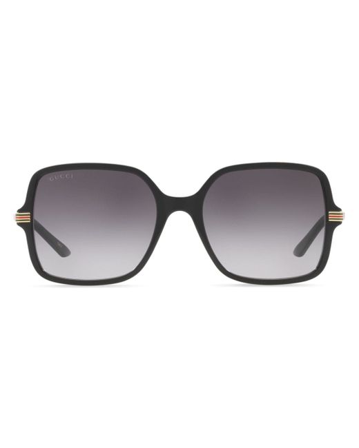 Gucci logo-engraved oversize-frame sunglasses