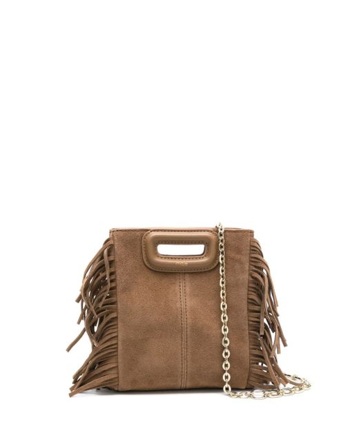 Maje small M fringed suede bag
