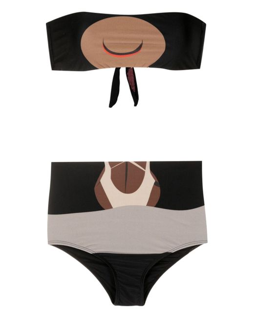 Amir Slama graphic-print two-piece bikini set