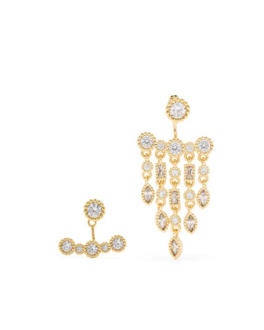 Maje crystal-embellished asymmetric earrings