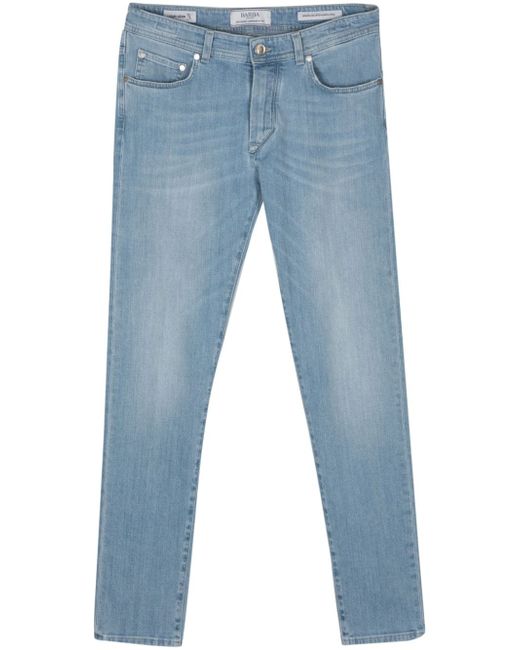 Barba low-rise tapered-leg jeans