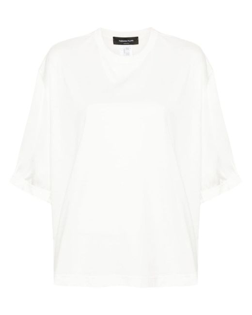Fabiana Filippi satin-sleeves cotton T-shirt
