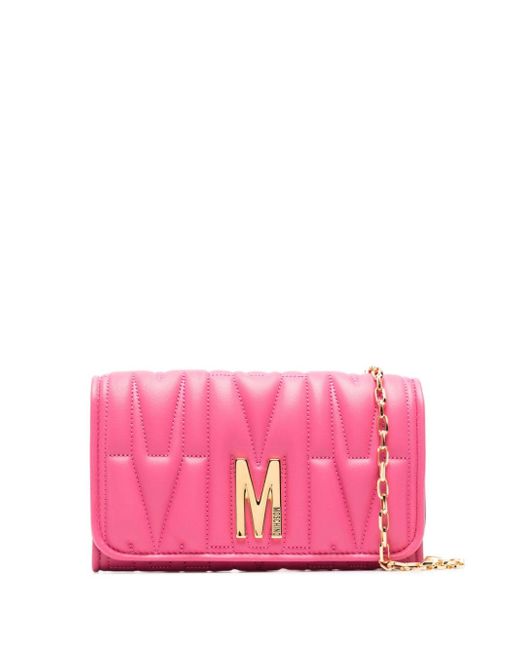Moschino logo-quilted crossbody bag
