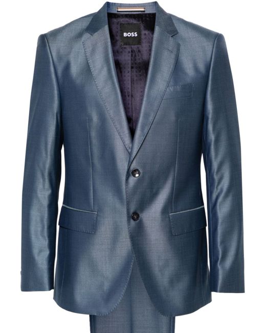 Boss single-breasted wool blend suit