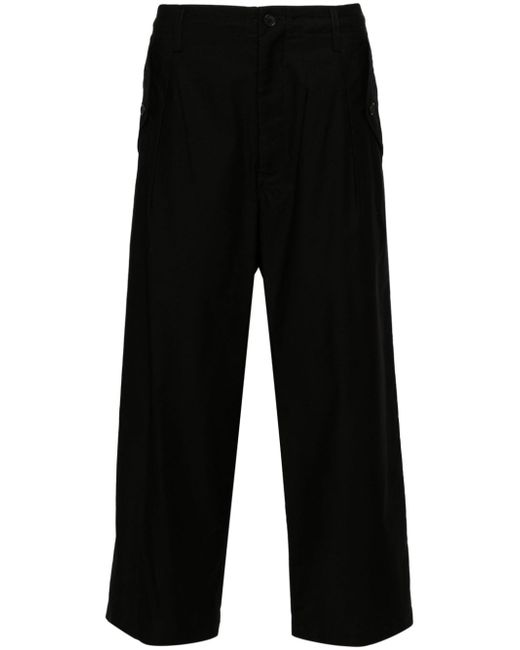 Yohji Yamamoto M-Front Tuck cropped trousers