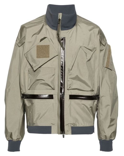Acronym multiple-pockets bomber jacket