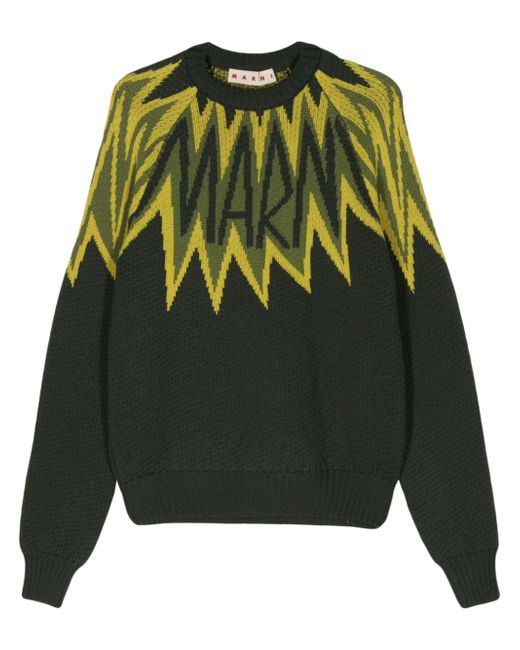Marni logo-intarsia wool jumper