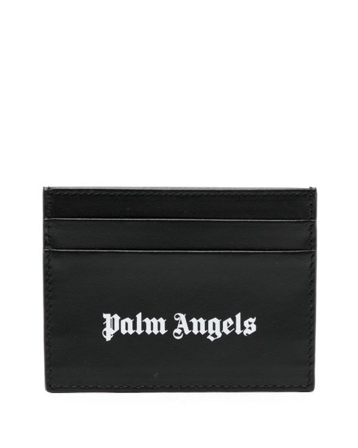Palm Angels logo-print leather cardholder
