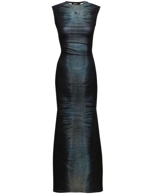 Misbhv denim-print sleeveless maxi dress