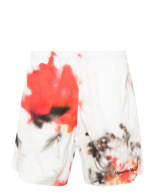 Alexander McQueen Obscured Flower swim shorts