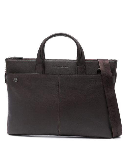 Piquadro expandable leather laptop bag