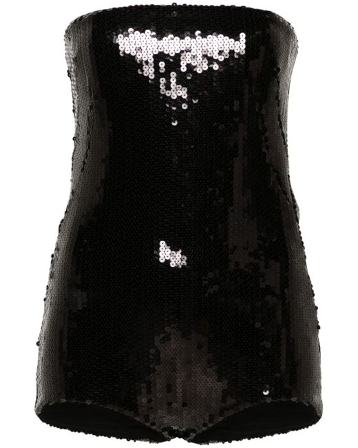 Mônot sequined strapless playsuit