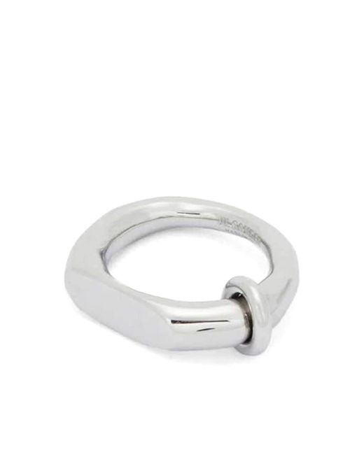 Jil Sander logo-engraved ring