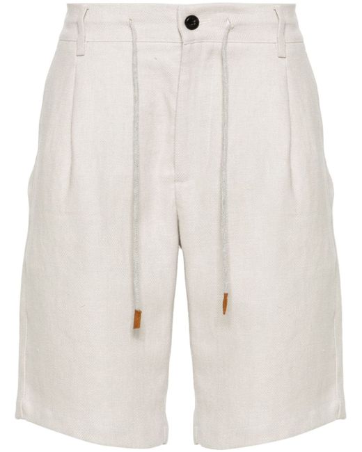 Eleventy drawstring linen bermuda shorts