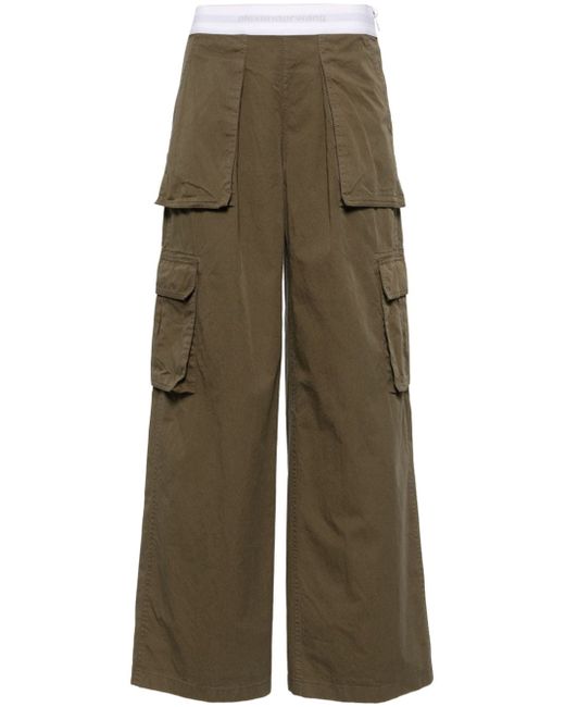 Alexander Wang logo-waistband straight-leg cargo trousers