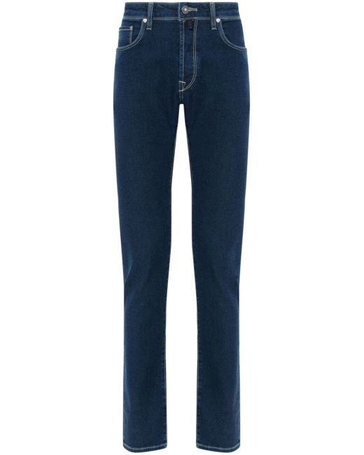 Incotex contrast-stitching slim cut jeans