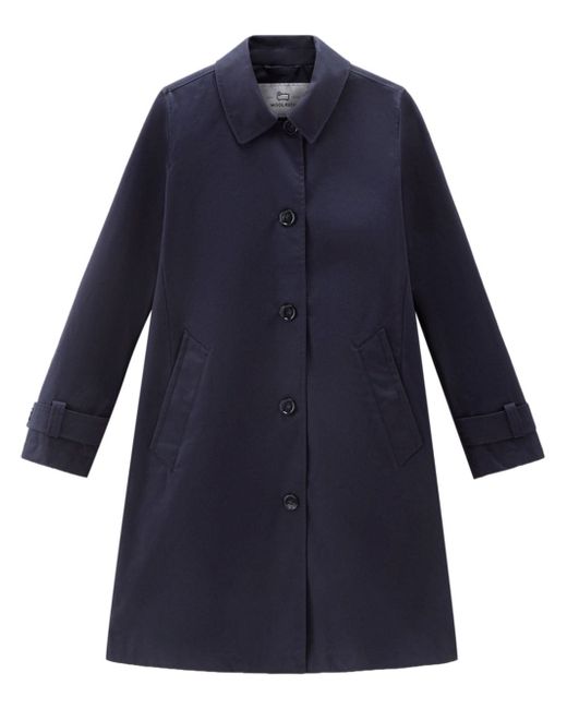 Woolrich single-breasted cotton coat