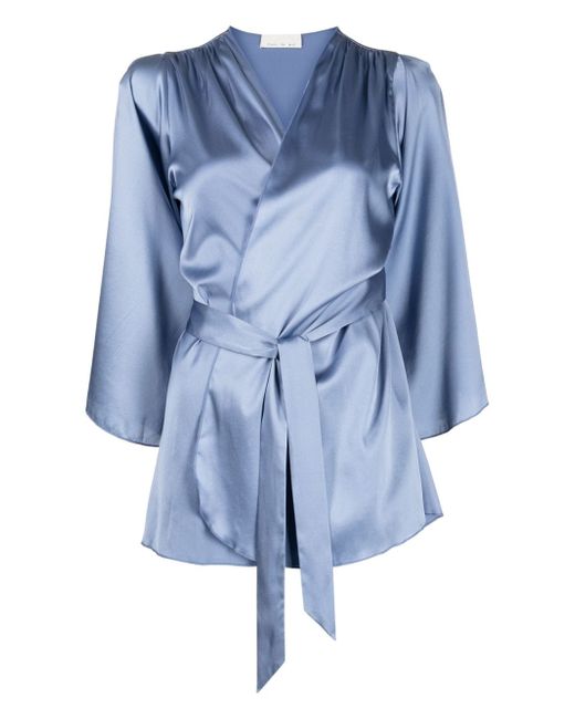 Fleur Du Mal Angel long-sleeve satin robe