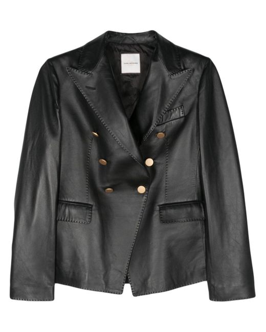 Tagliatore Lizzie double-breasted leather blazer
